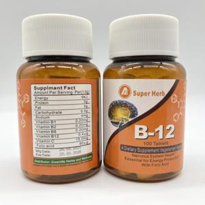 Kustom Label pribadi <span class=keywords><strong>Vitamin</strong></span> B Tablet kompleks untuk dewasa Optimal Kesehatan <span class=keywords><strong>Vitamin</strong></span> <span class=keywords><strong>B12</strong></span> Tablet - Product Image 1