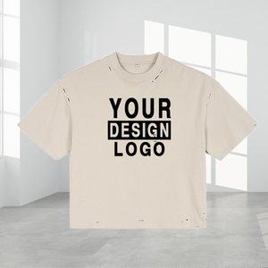 เสื้อยืดโอเวอร์ไซส์ทรงครอป คุณภาพสูง ผ้าฝ้าย 100% หนัก 300gsm สไตล์สตรีทแวร์ วินเทจ สกรีนลายด้วยผ้าไหมแบบสั่งทำ เป็นมิตรต่อสิ่งแวดล้อม - Product Image 5