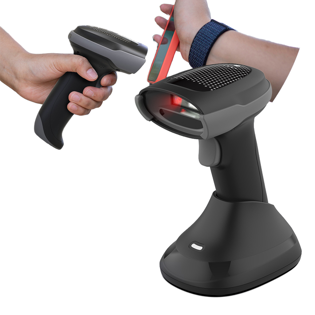Handheld 2D Barcode Scanner 1D USB Scan Gun Wireless for Bluetooth QR Code Reader for Supermarket in Stock