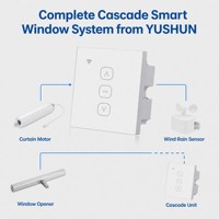 YUSHUN YC720-01FD 24V 20A Receptor en Cascada de Alta Potencia, Control Remoto RF para Caja de Pared 86, para Cortinas y Ventanas con Múltiples Motores