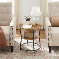 Vente en gros de meubles de maison modernes personnalisés Table basse ronde en bois à ossature métallique au design européen pour projet d'hôtel commercial