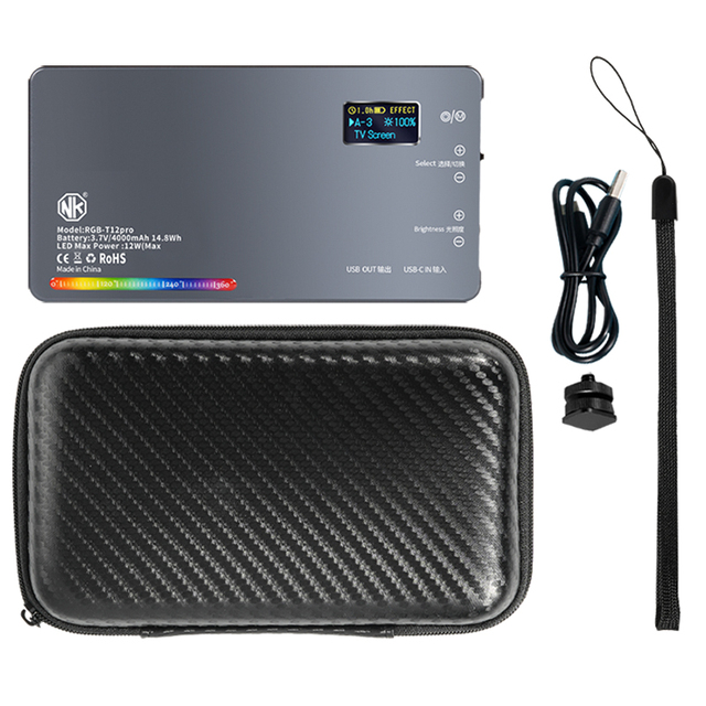 Hot 12W RGB Camera Lighting Equipment Kit Interview Flat Soft Film Video Shooting Battery Powered Led Light for Video Shooting
