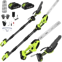 Sécateur télescopique sans fil, scie à branches hautes, ensemble d'outils de jardin pliables pour la taille des haies