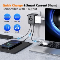 Worldplug 1A2C 15W Global International Adaptateur de voyage universel Téléphones portables Charge Voyage Adaptateur dans le monde entier Chargeur