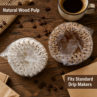 Filtre à café en papier jetable en forme de panier OEM ODM personnalisé 155*45 185*50 pour machine à café