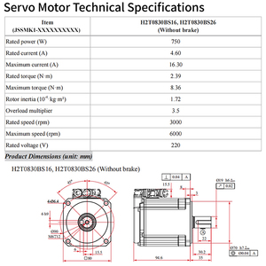 Motor de CA Monofásico de 750W y 220V, 3000 rpm, Impermeable, con Variador de Velocidad para Automatización Industrial JSSMK1-H2T0830BS26 - Product Image 5
