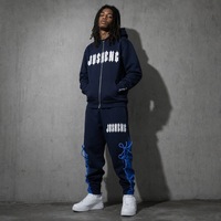 Ensemble de survêtement deux pièces personnalisé avec logo, 100 % coton, poids moyen, respirant, pour l'hiver, vente en gros