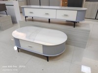 Vente directe d'usine, ensemble de meuble TV et table basse en bois moderne, rangement mural, pour salon, hôtel, appartement, utilisation 65 pouces+