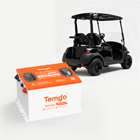 Baterai Golf Cart TEMGO 48V 100Ah LiFePO4 5.12kWh 200A BMS dengan Layar LCD dan Aplikasi Pintar, 5000+ Siklus Dalam (Deep Cycle)