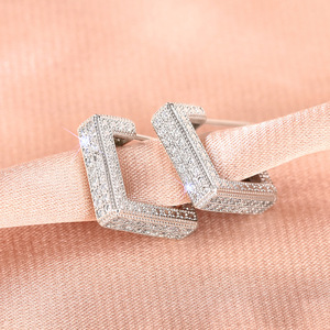 Orecchini a Perno Geometrici Quadrati Scintillanti per Donne, Gioielli alla Moda per le Orecchie - Product Image 6