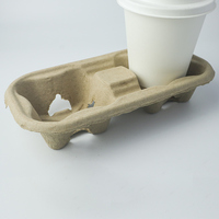 Plateau porte-boissons en pulpe moulée, support pour 2 tasses à café à emporter pour les commerces de vente à emporter, les bars à jus, les épiceries et les restaurants