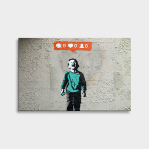ภาพพิมพ์บนผ้าใบ "Banksy Nobody Like Me" ศิลปะกราฟฟิตีแนวสตรีทอาร์ต แบบห่อผ้าใบ - Product Image 2