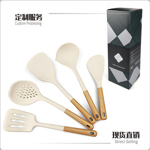 Source Factory 12 Piece Silicone Kitchen <b>Utensil</b> Set With Wooden Handle High Heat Resistant For Cooking And Baking - Product Image 2
