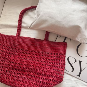 Borsa a Spalla da Donna 2026 Nuovo Stile in Rafia Lavorata a Mano all'Uncinetto, Intrecciata a Rete con Chiusura Aperta e Due Cinghie, Ideale per Vacanze al Mare - Product Image 4