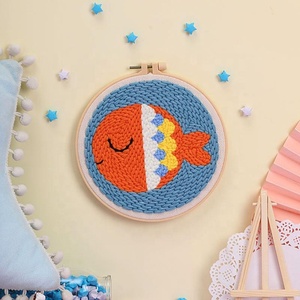 Kit de broderie DIY XIXI personnalisé à motif animalier avec cercle de broderie, tissu en coton et aiguille à poinçonner pour la décoration intérieure et la broderie - Product Image 2