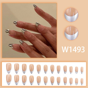 <span class=keywords><strong>Uñas</strong></span> Postizas Personalizadas de 24 Piezas, ABS, <span class=keywords><strong>con</strong></span> Pegamento, Color Blanco Hielo, Camelia, <span class=keywords><strong>Brillo</strong></span> <span class=keywords><strong>Dorado</strong></span>, Estilo INS, Cortas - Product Image 2