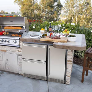 Frigorifero per Vini e Bevande <span class=keywords><strong>da</strong></span> Incasso Sotto il Bancone, Frigorifero <span class=keywords><strong>a</strong></span> Doppio Cassetto Integrato in Acciaio Inossidabile - Product Image 3