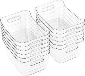 Boîtes de rangement en plastique empilables, bacs organisateurs multi-usages, organiseur de garde-manger, contenants de rangement transparents pour la maison, la cuisine et le réfrigérateur - Product Image 1