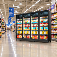 Vitrine Réfrigérée Verticale à Écran Complet en Verre pour Viande Congelée, Durian, Plats Préparés, Congélation Rapide - Idéale Supermarché