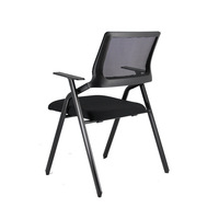 Chaises de formation modernes en tissu avec tablettes d'écriture, ergonomiques, réglables en hauteur, dossier en maille, pieds métalliques manuels, chaises de bureau
