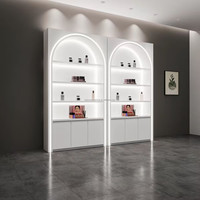 Meubles de salon très demandés, équipement de salon de beauté, armoire de rangement multi-niveaux avec éclairage LED