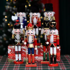 Soldado Cascanueces de Navidad, decoración de madera personalizada para interiores, alta calidad, 30cm, venta al por mayor
