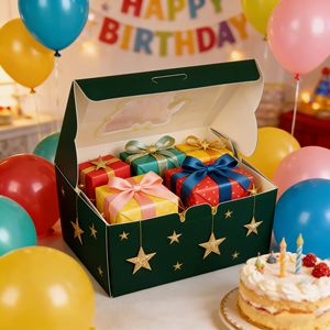 กล่องกระดาษแข็งแข็งแรง รีไซเคิล เป็นมิตรกับสิ่งแวดล้อม พิมพ์โลโก้ตามสั่ง สำหรับบรรจุภัณฑ์ช็อคโกแลตและของขวัญ พร้อมเคลือบด้าน ขายส่ง - Product Image 1