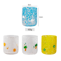 Gobelet en verre portable moderne grande capacité, réutilisable, motif floral, compatible lave-vaisselle, unisexe, pour fêtes et mariages, idéal comme cadeau