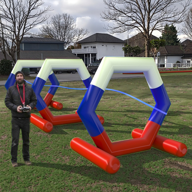 Inflatable Drone Soccer Field Drone Racing Inflatable Gate Obstacles for Racing Drone Gate Advertising Display