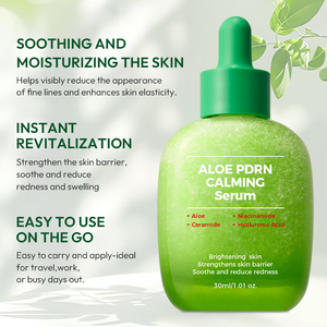 Suero Facial Hidratante y Reparador con Ácido Hialurónico Orgánico OEM, Suero de Aloe Vera y PDRN - Product Image 3