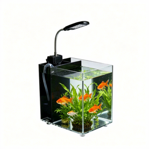 Mini Acuario de Escritorio de Acrílico Transparente <span class=keywords><strong>con</strong></span> Luz LED y Filtro para <span class=keywords><strong>Peces</strong></span> Betta - Product Image 4