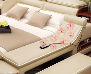 <span class=keywords><strong>Lit</strong></span> en cuir intelligent de luxe ultra-moderne pour chambre à coucher hôtel: fauteuil de massage inclinable canapé, <span class=keywords><strong>coffre</strong></span>-fort caché, haut-parleurs <span class=keywords><strong>multi</strong></span>-stockage - Product Image 4