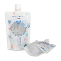 LT Custom Print30ml 50ml 100ml 300ml 500ml 750ml 2L 3L Liquid Window Foil Flip Cap Stand up Plastic Spout Pouch Bag for Cosmetic