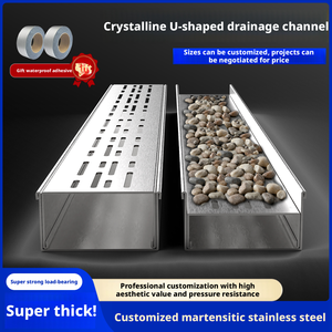 Caniveau de drainage personnalisable en acier inoxydable 304 pour cours, patios et balcons extérieurs – Canal en U - Product Image 4