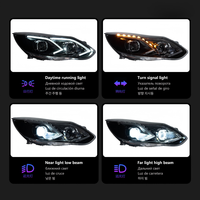 LKS Luces LED de Circulación Diurna de Alta Calidad de 12V para Ford Focus 2012-2014 - Azul, de Una Pieza, para Reequipamiento y Actualización