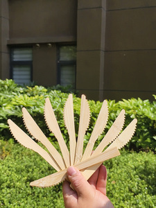 Thìa làm bằng tay bằng gỗ tre muỗng xương xử lý đa mục đích máy chủ thìa salad nhà bếp Cà Phê Trà - Product Image 5