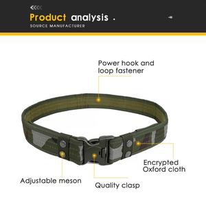 Ceinture tactique de combat en toile pour homme, ceinture en nylon de camouflage Oxford pour l'extérieur, boucle en plastique à dégagement rapide - Product Image 2