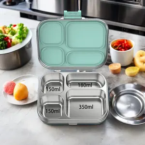 Kinder Geïsoleerde Roestvrijstalen Bento Lunchbox Lekvrije Klassieke Rechthoek Thermo Food Container Voor Versheid Behoud