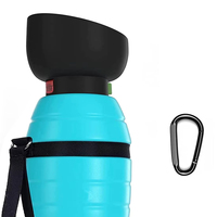 Bouteille d'eau pour animaux de compagnie en silicone écologique, gourde de voyage arrondie 500 ml pour chiens/chats