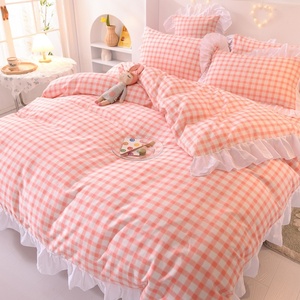 Set di biancheria da letto carino per ragazze di alta qualità 100% cotone biancheria da letto copripiumino in cotone lenzuola 100% cotone Set di biancheria da letto - Product Image 3