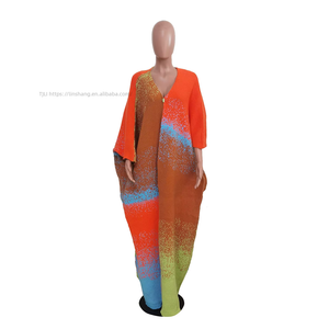 Cárdigan maxi de punto ombré para mujer, estilo oversize con mangas murciélago, abertura frontal, abrigo largo tipo duster, a la moda - Product Image 5