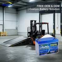 Batterie de chariot élévateur 12V 100AH à cellules LFP de qualité A, protection contre les surcharges, haute performance pour véhicules à guidage automatique, UL MSDS CE OEM