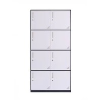 Armoire de rangement en acier à 8 portes, de haute qualité, moderne, multifonctionnelle, mobile, assemblée, réglable et verrouillable, pour écoles et hôpitaux