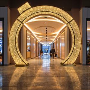 إضاءة LED ثلاثية الأبعاد على شكل قوس كبير للديكورات الخارجية في الحدائق ومراكز التسوق والأعمال، مقاومة للماء بمستوى IP65 - Product Image 1