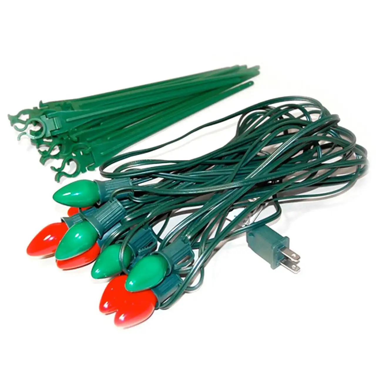 C7 C9 Rope Lighting Holiday Yard Stakes Plastic Ground Lawn 7.5" Green Stakes