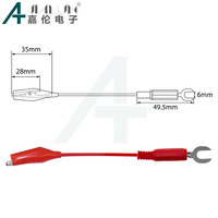 JIALUN Alligator Clip to U Type Connector Test Lead Cable Copper Silicone Jumper Wire for Electrical Testing