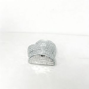 Gants artisanaux modernes en verre miroir argenté, 12x8.5cm, pour Noël et la décoration intérieure - Vente en gros usine - Product Image 2