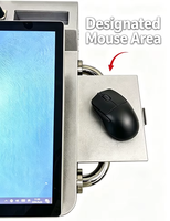 Podium intelligent motorisé réglable avec écrans tactiles 23,8'' + 27'', système OPS intégré, microphone sans fil - Conception mobile pour usage en église