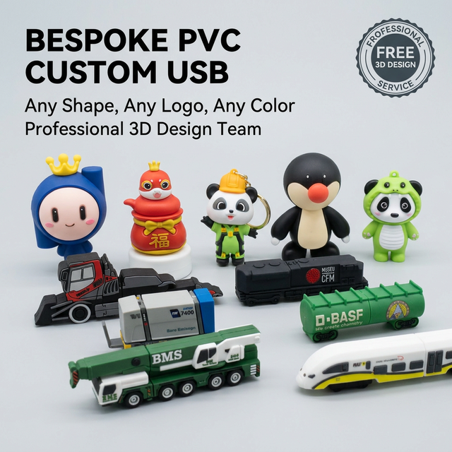 Wholesale Construction Vehicles USB for Industrial Branding 4GB 8GB 16gb 32GB 64GB 128GB Custom Pvc Usb