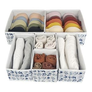Set 6 <b>Square</b> Foldable Eco-Friendly Multifunctional Europe Style Customized Color Printing Non Woven Cloth Storage Drawers - Product Image 4